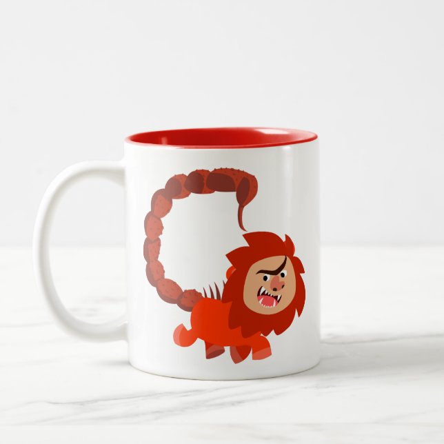 Niedlich Lächeln Cartoon Manticore Tasse (Links)