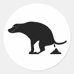 Niedlich Lächeln kackend Hund Runder Aufkleber