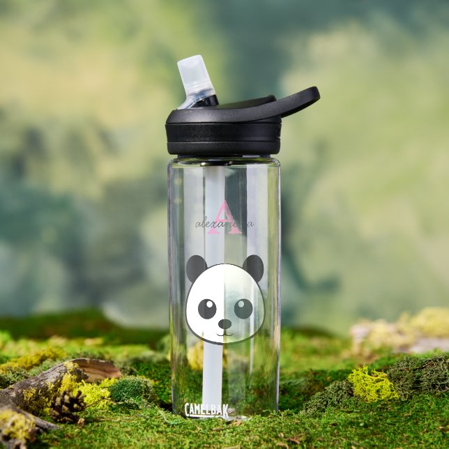 Niedlich Lächeln Panda Personalisierte Wasserflasc Trinkflasche (Außenbereich (gedreht))