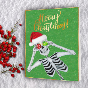 Niedlich Lächeln Skeleton Ornaments Weihnachtsmann Feiertagskarte