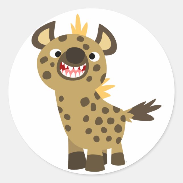 Niedlich Lächelnd Cartoon Hyena Sticker (Vorderseite)