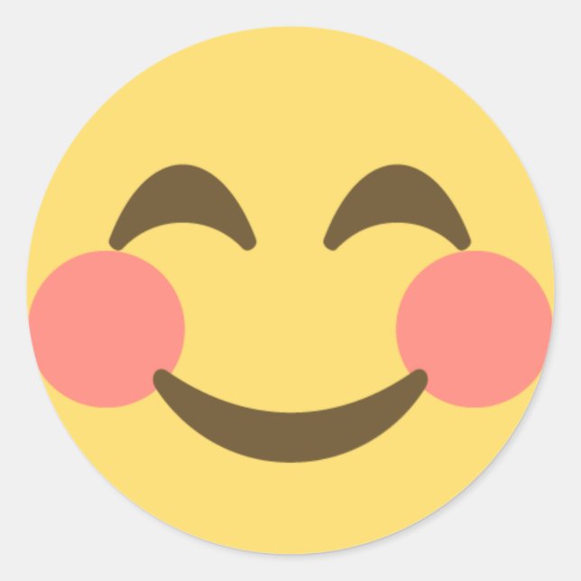 Niedlich lächelnd Emoji Runder Aufkleber (Vorderseite)
