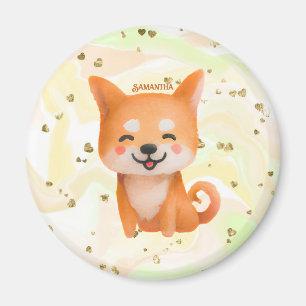 Niedlich lächelnd Shiba Inu Magnet