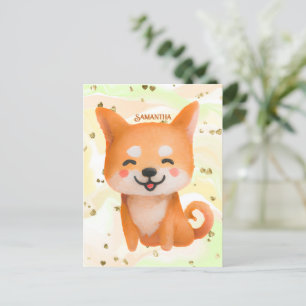 Niedlich lächelnd Shiba Inu Postkarte