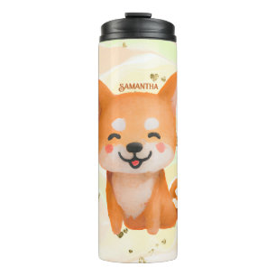 Niedlich lächelnd Shiba Inu Thermosbecher