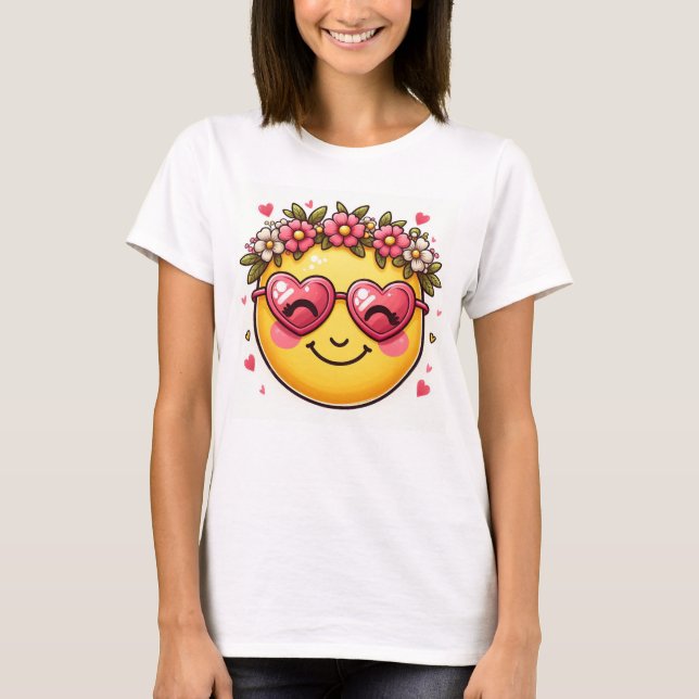 niedlich lächelnde Emoji T-Shirt (Vorderseite)