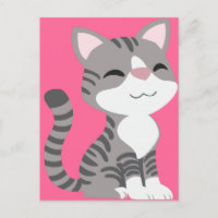 Niedlich Lächelnde graue Tabby Katze