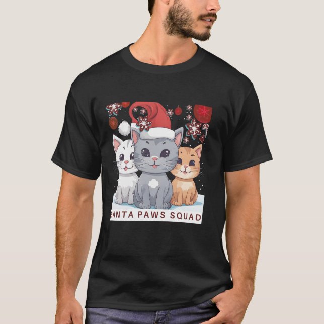 Niedlich lächelnde Katzen, die Weihnachten Weihnac T-Shirt (Vorderseite)