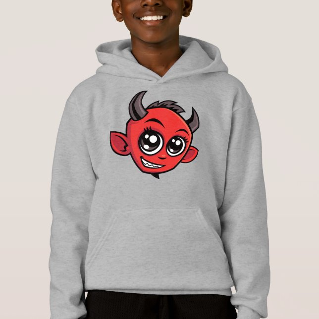 Niedlich lächelnder Cartoon Devil Hoodie (Vorderseite)