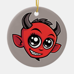 Niedlich lächelnder Cartoon Devil Keramik Ornament