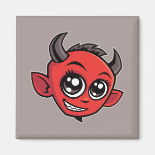 Niedlich lächelnder Cartoon Devil Magnet