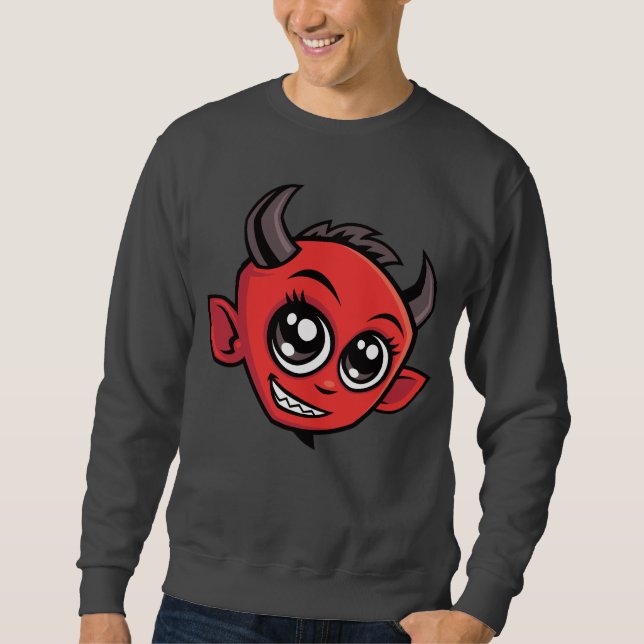 Niedlich lächelnder Cartoon Devil Sweatshirt (Vorderseite)