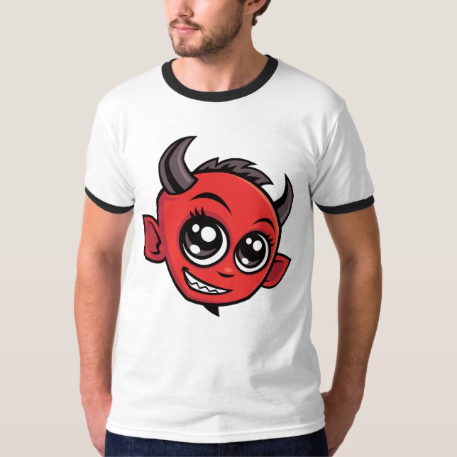 Niedlich lächelnder Cartoon Devil T-Shirt (Vorderseite)