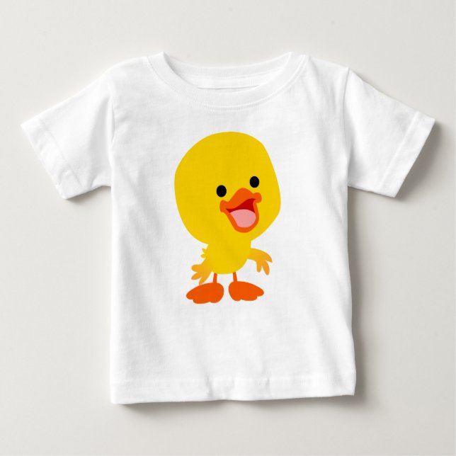 Niedlich Lächelnder Cartoon Duckling Baby T - Shir Baby T-shirt (Vorderseite)