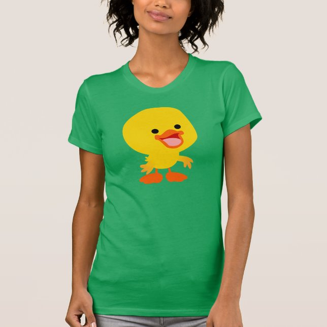 Niedlich Lächelnder Cartoon Duckling Women T - Shi T-Shirt (Vorderseite)