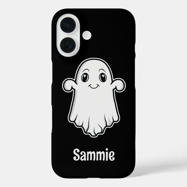 Niedlich Lächelnder Cartoon Ghost mit Individuelle Case-Mate iPhone Hülle (Rückseite)