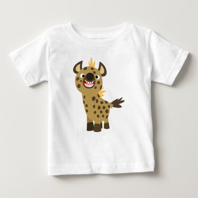 Niedlich Lächelnder Cartoon Hyena Baby T - Shirt (Vorderseite)