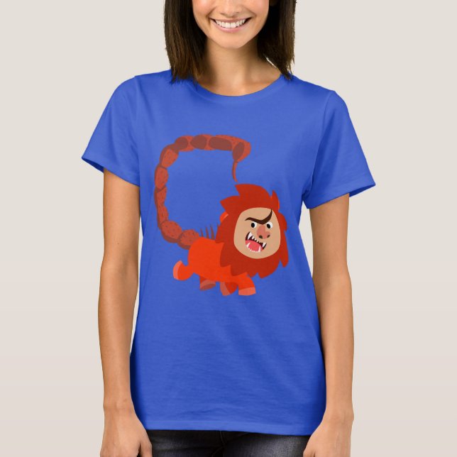 Niedlich Lächelnder Cartoon Manticore Frauen T - S T-Shirt (Vorderseite)