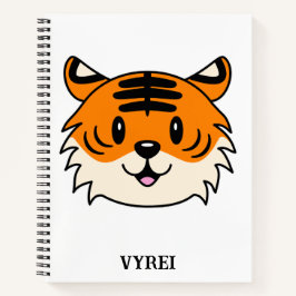 Niedlich Lächelnder Cartoon Tiger Notizbuch