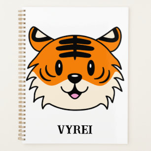 Niedlich Lächelnder Cartoon Tiger Planer