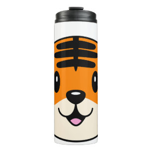 Niedlich Lächelnder Cartoon Tiger Thermosbecher