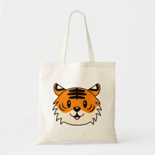 Niedlich Lächelnder Cartoon Tiger Tragetasche