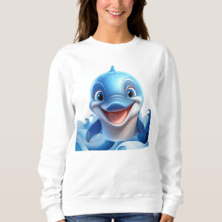 Niedlich lächelnder Delphin Sweatshirt