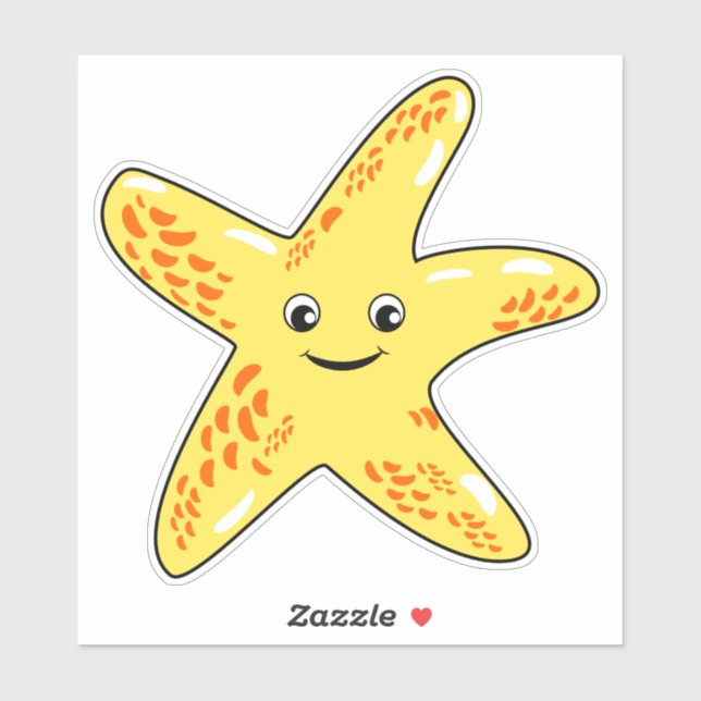 Niedlich lächelnder Starfish Aufkleber (Blatt)