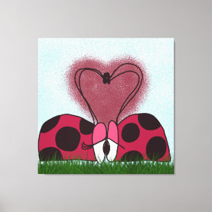 Niedlich Ladybug Couple Leinwanddruck