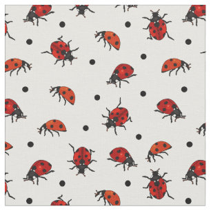 Niedlich Ladybug Ladybirds Polka Dots Muster Stoff