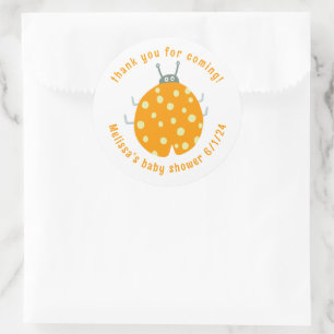 Niedlich Ladybug Vielen Dank CUSTOM Babydusche Runder Aufkleber