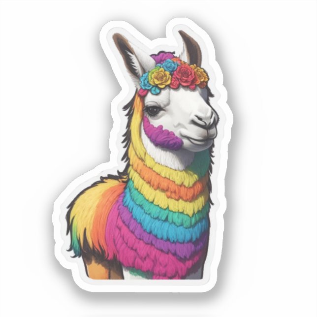 Niedlich Lama Sticker (Vorderseite)