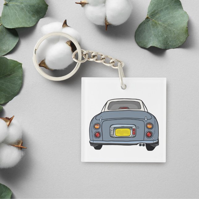 Niedlich Lapis Gray Figaro Car Square Schlüsselanhänger (Cute lapis figaro car acrylic keychain for your car keys)