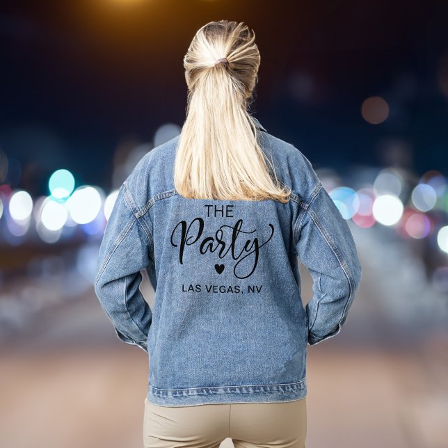 Niedlich Las Vegas Junggeselinnen-Abschied Jeansjacke (Cute jacket for the bridesmaids and besties bringing the party to the bride's bachelorette)