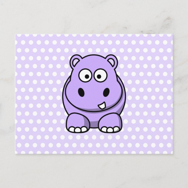 Niedlich Lavender Hippo Postkarte (Vorderseite)