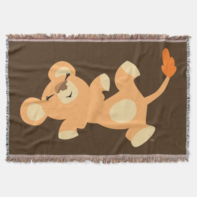 Niedlich Lazy Cartoon Lioness Decke (Vorderseite)