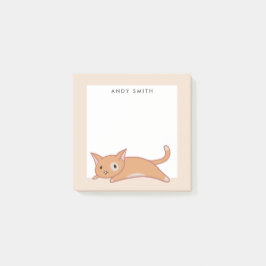 Niedlich Lazy Orange Cat Personalisiert Post-it Klebezettel
