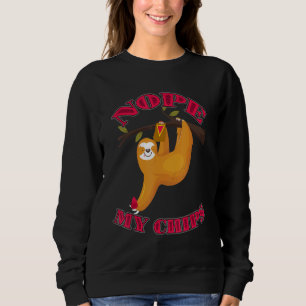 Niedlich Lazy Sloth Nope My Chips Sweatshirt