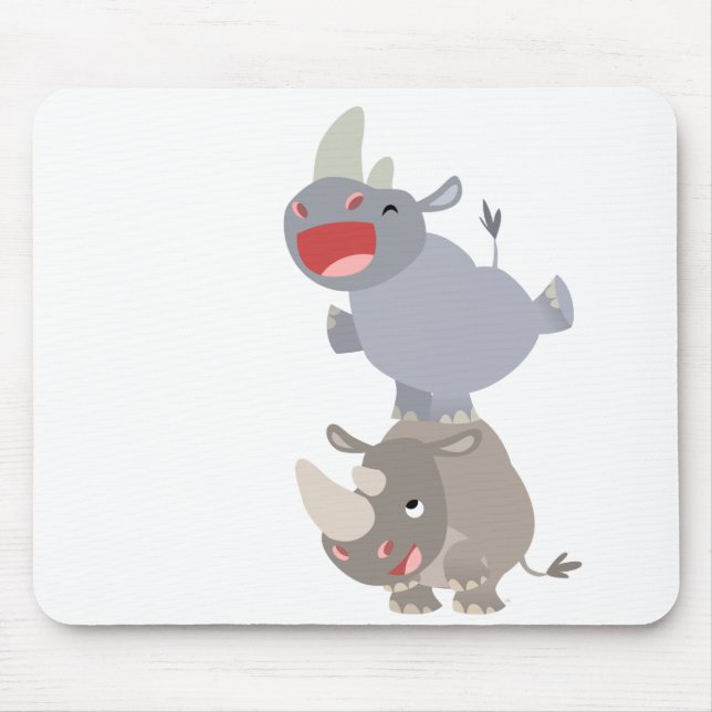 Niedlich Leapfrog Cartoon Rhinos Mousepad (Vorne)