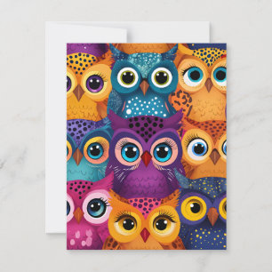 Niedlich lebendige Owls Feiertagskarte