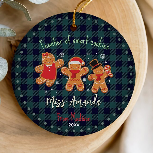Niedlich Lehrer Weihnachtsgingerbrot Baffalo karie Keramik Ornament (Von Creator hochgeladen)