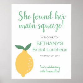 Niedlich Lemon Bridal Luncheon Begrüßungszeichen Poster