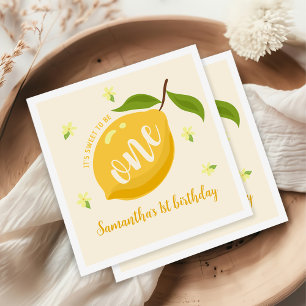 Niedlich Lemon Citrus 1. Geburtstag Serviette