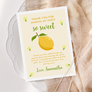 Niedlich Lemon Citrus Geburtstagspartei Dankeskarte