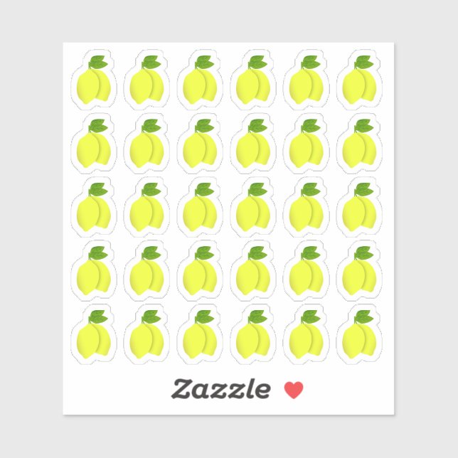 Niedlich Lemon Fresh Citrus Frucht Food Summer Pla Aufkleber (Blatt)