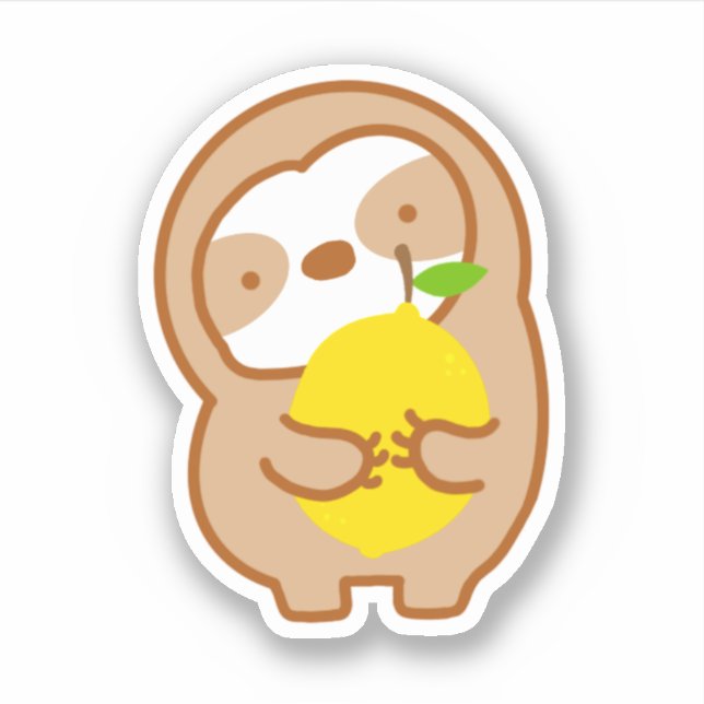Niedlich Lemon Sloth Aufkleber (Vorderseite)