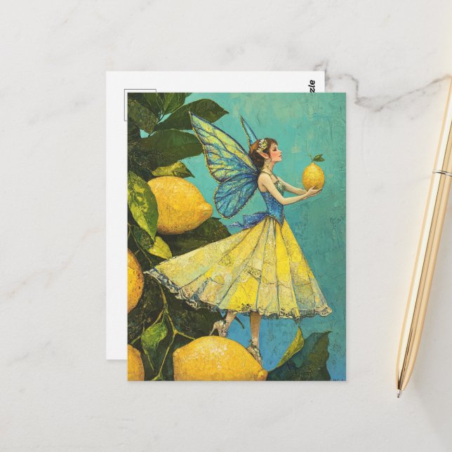 Niedlich Lemon Tree Fairy Postkarte (Vorderseite/Rückseite Beispiel)