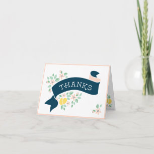 Niedlich Lemon Yellow Botanical Baby Dusche Dankeskarte