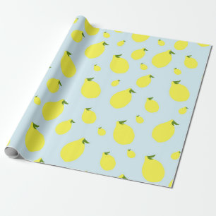 Niedlich Lemons Citrus Fruit Pattern Baby Dusche Geschenkpapier