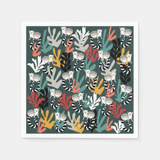 Niedlich Lemur Paper Napkins Serviette (Vorderseite)